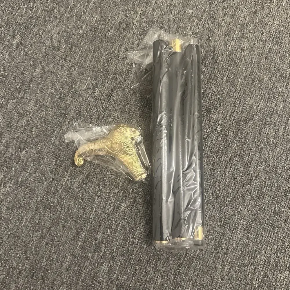 Antique Style Wooden Walking Stick Cane With Brass Lion Handle - Picture 2 of 4